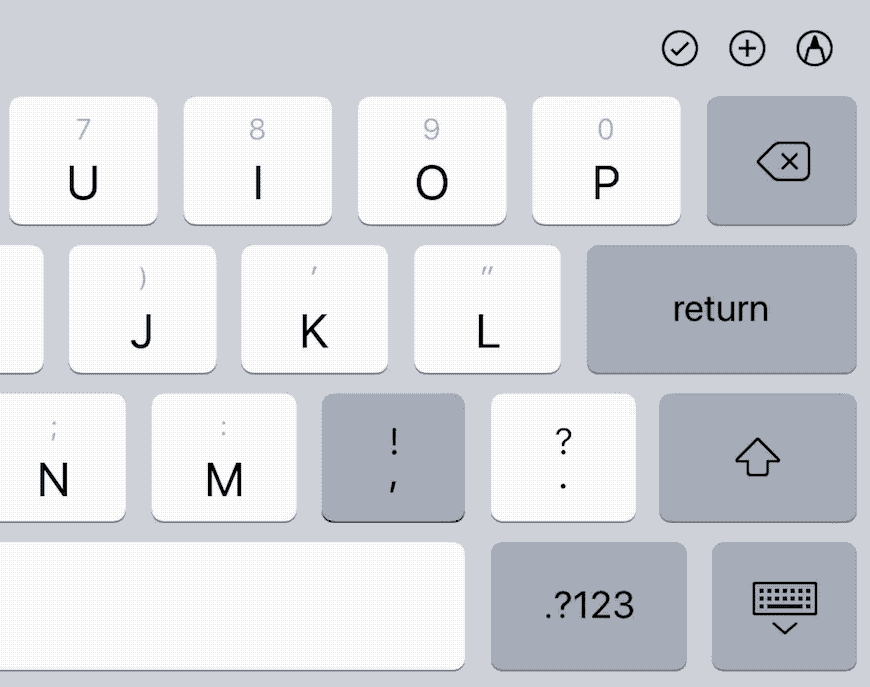 iOS Keyboard swipe up on comma and question mark keys