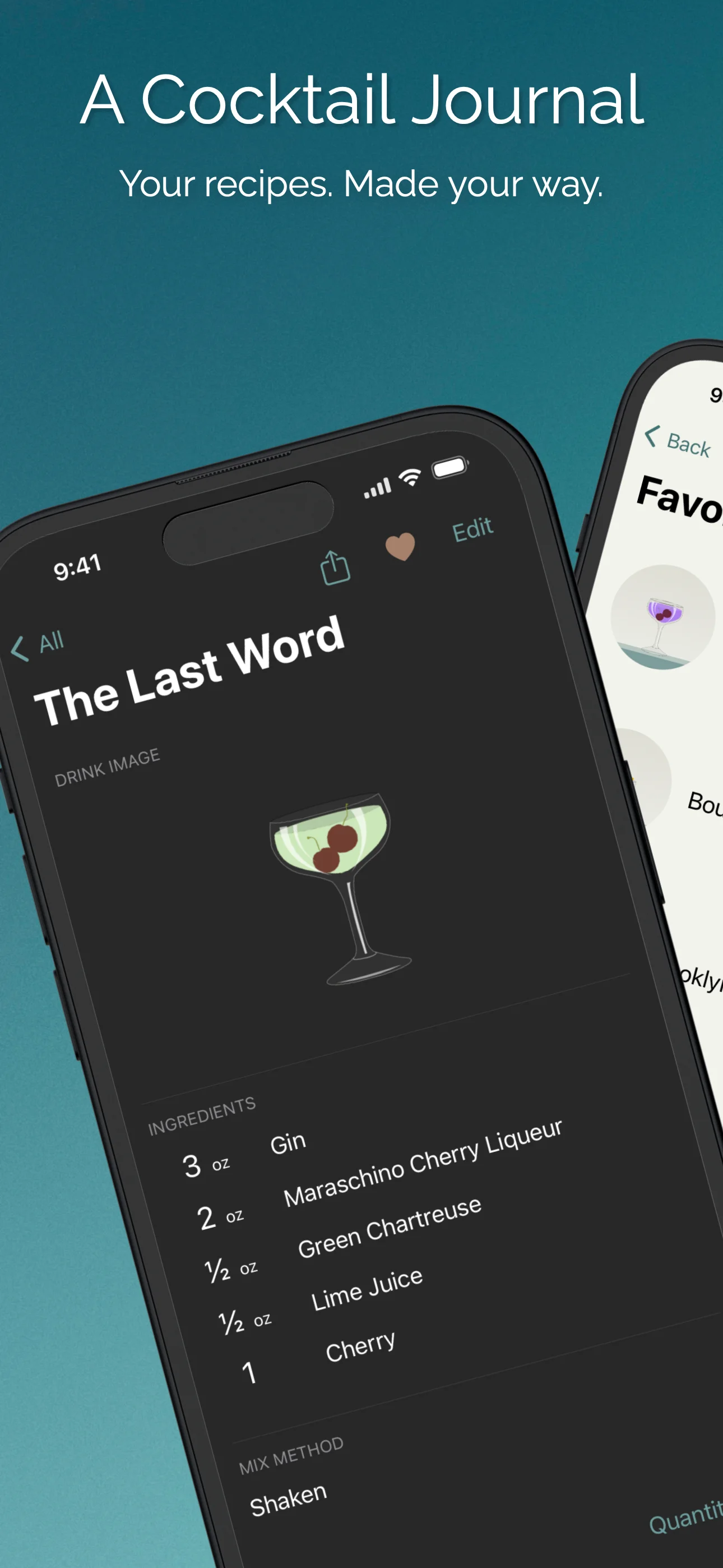 The Last Word cocktail journal screenshot 1